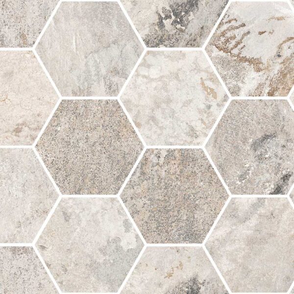 Meta Mud 3" Hex Mosaic Matte tile