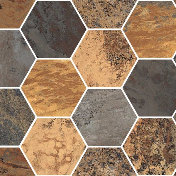 Meta Sunset 3" Hex Mosaic Matte tile
