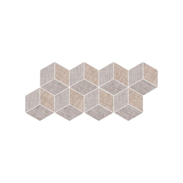 Textile Hex Mix Light Mosaic Matte tile