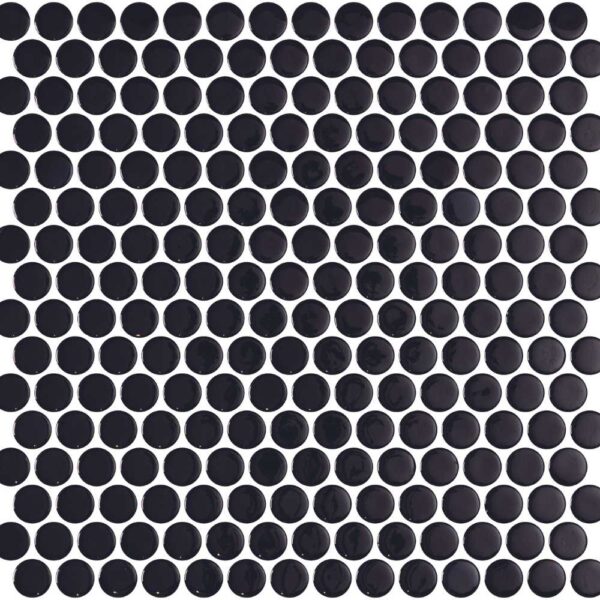 Islands Black Gloss Penny Glossy tile