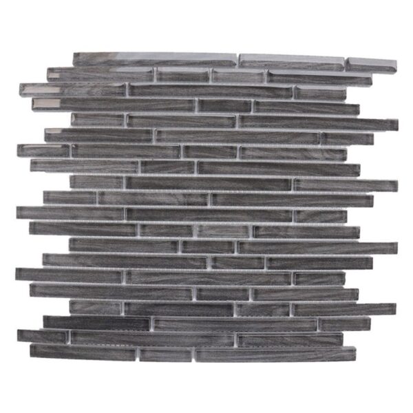 Woodhollow Glass Black Lineality Polished tile