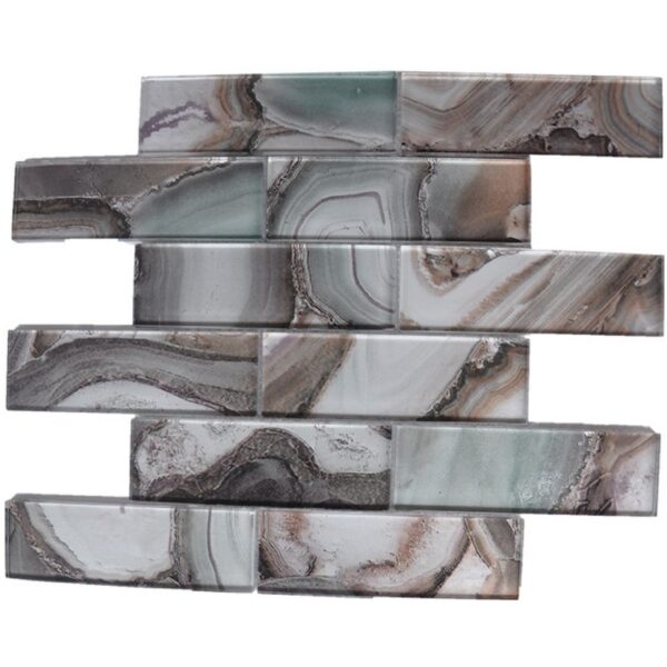 Agate Glass Dark Grey 2x6 Polished tile