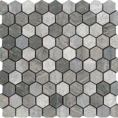 Driftwood Silver 1 Hex Honed tile