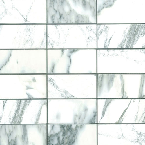 Arabescato 4x2 Patch Mosaic Multi-Texture tile