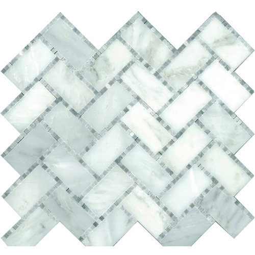 Time Square Herringbone Deco Statu Honed tile