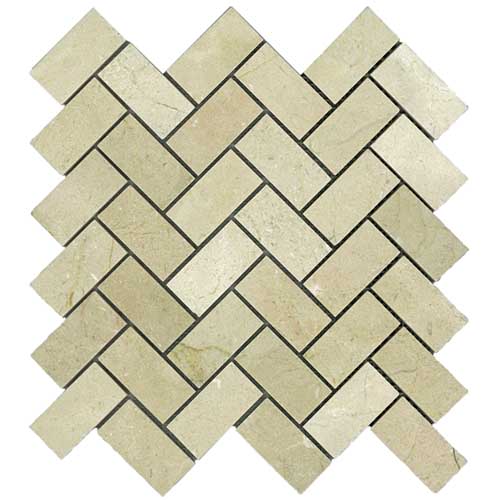 Crema Marfil Herringbone Polished tile