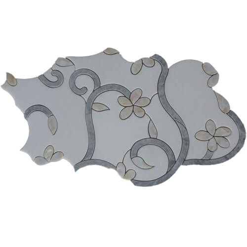 Cristallo Waterjet Thassos Bard Honed tile