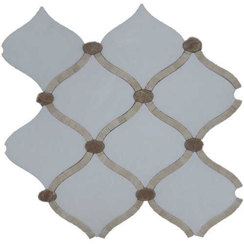 Cristallo Waterjet Thassos Crema Polished tile