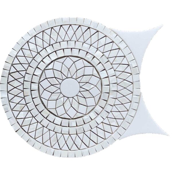 Cristallo 3 Waterjet Thassos + Mother Of Pearl Polish tile